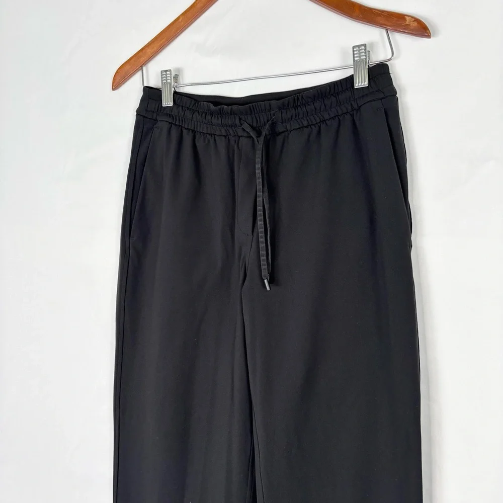 Lululemon Straight Leg Trouser Pant 7/8 Drawstring Black Size‎ XS